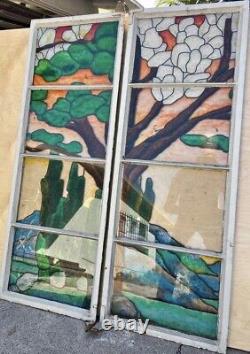 Joshua Tree California Vintage Stained Glass Window Panels