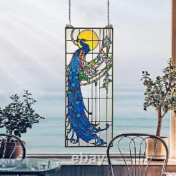Katlot Stained Glass Panel -Peacock's Sunset Stained Glass Window Hangings