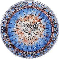 Katlot Stained Glass Panel The Holy Spirit Round Stained Glass Window Hangings