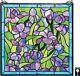 Katlot Van Gogh Saint-Remy Irises Stained Glass Window Hanging Panel, 17 Inch