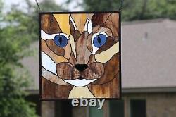 Kitty-Stained Glass Panel, Window Hanging? HMD-US 20 3/4 -18 3/4