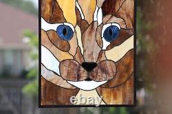 Kitty-Stained Glass Panel, Window Hanging? HMD-US 20 3/4 -18 3/4