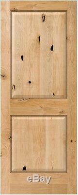 Knotty Alder 2 Panel Square Raised Solid Core Interior Wood Doors 6'8 Height