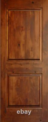 Knotty Alder 2 Panel Square Raised Solid Core Wood Interior Doors 8'0 Height