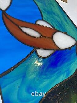 Koi Goldfish Stained Glass Window Panel Handcrafted USA By Studio27glass