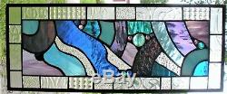 LA LA LAND 23-1/2 x 10-1/4 abstract stained glass window panel hangs 2 ways