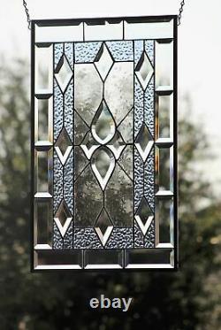 LAST one- OH BOY-Beveled Stained Glass Window Panel24 5/8 x 14 1/2