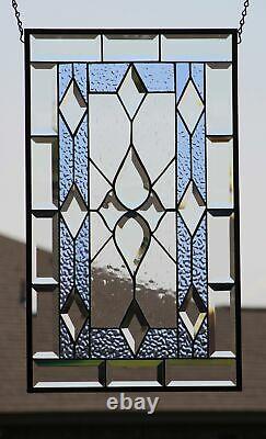 LAST one- OH BOY-Beveled Stained Glass Window Panel24 5/8 x 14 1/2