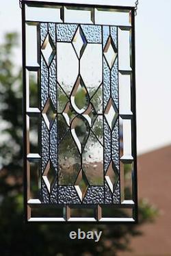 LAST one- OH BOY-Beveled Stained Glass Window Panel24 5/8 x 14 1/2