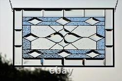 LAST one- OH BOY-Beveled Stained Glass Window Panel24 5/8 x 14 1/2