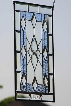 LAST one- OH BOY-Beveled Stained Glass Window Panel24 5/8 x 14 1/2