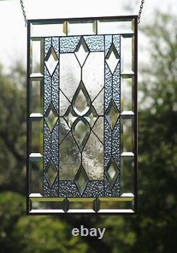 LAST one- OH BOY-Beveled Stained Glass Window Panel24 5/8 x 14 1/2