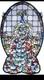 LOCAL PICK UP ONLY Peacock/Roses Stained Glass Window Panel 38 Tall 20 1/2Wide