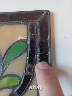 LOT of 3 Stained Glass Transom window HANGING PANEL 53 X 17 CM incl hooks