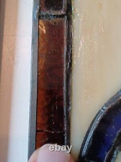 LOT of 3 Stained Glass Transom window HANGING PANEL 53 X 17 CM incl hooks