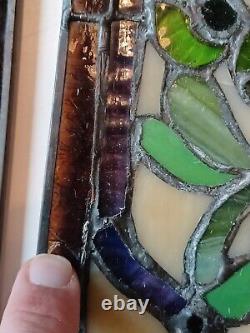 LOT of 3 Stained Glass Transom window HANGING PANEL 53 X 17 CM incl hooks