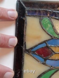 LOT of 3 Stained Glass Transom window HANGING PANEL 53 X 17 CM incl hooks