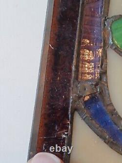 LOT of 3 Stained Glass Transom window HANGING PANEL 53 X 17 CM incl hooks