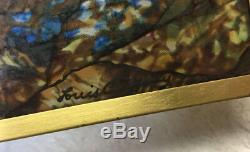 LOUIS C. TIFFANY Glassmasters Suncatcher Stained Glass Style Panel Deer in Woods