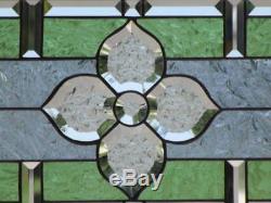 LOVE BLOOMSBeveled Stained Glass Window Panel 21 ½ x 11 ½