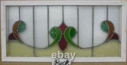 Large Pretty Transom Old English Leaded Stained Glass Window 35.25 X 17.25