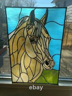 Large Stained Glass Panel of Horse