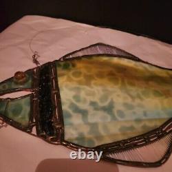 Large Stained Glass Rainbow Trout with Hook Hanger Window Panel Large Suncatcher