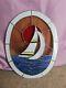 Large Stained Glass Sailboat Into The Sunset Window Panel Suncatcher