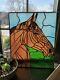 Large Stained Glass Window Panel Of Horse