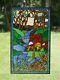 Large Tiffany Style stained glass window panel Deer Drinking Water 20.5 x 34.5