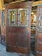 Large Victorian Walnut Panel W Stained Glass & Beveled Mirrors