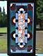 Large Vintage Art Deco French Stained/Leaded Glass Panel withWood Frame Salvage