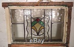 Large Vintage Stained Glass Window Panel (08086)NS
