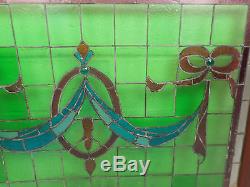 Large Vintage Stained Glass Window Panel (3020)NJ