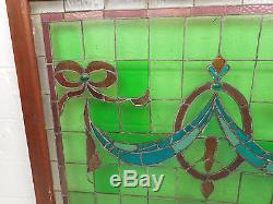 Large Vintage Stained Glass Window Panel (3020)NJ
