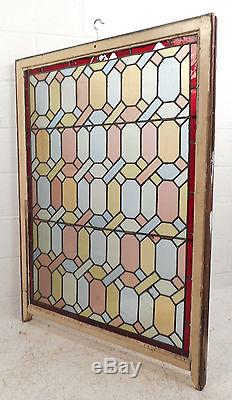 Large Vintage Stained Glass Window Panel (3103)NJ