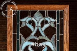 Late 19th Century Memorial Stained Glass Panel in Frame