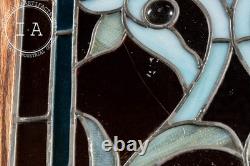 Late 19th Century Memorial Stained Glass Panel in Frame