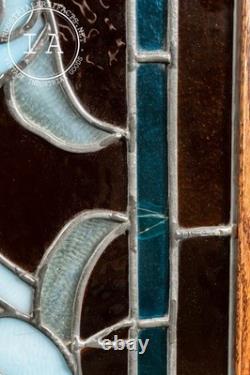 Late 19th Century Memorial Stained Glass Panel in Frame