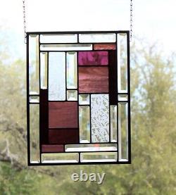 Leaded Beveled Stained Glass Window Panel Wineday -17 1/2 x 13 1/2HMD-US