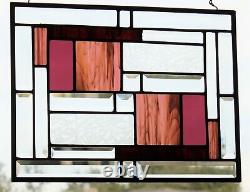 Leaded Beveled Stained Glass Window Panel Wineday -17 1/2 x 13 1/2HMD-US