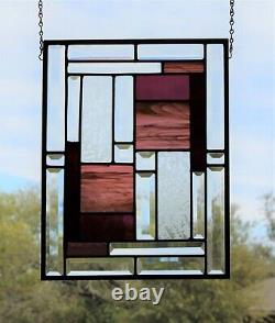 Leaded Beveled Stained Glass Window Panel Wineday -17 1/2 x 13 1/2HMD-US