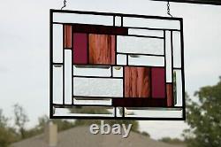 Leaded Beveled Stained Glass Window Panel Wineday -17 1/2 x 13 1/2HMD-US