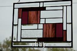 Leaded Beveled Stained Glass Window Panel Wineday -17 1/2 x 13 1/2HMD-US