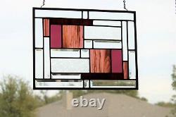 Leaded Beveled Stained Glass Window Panel Wineday -17 1/2 x 13 1/2HMD-US