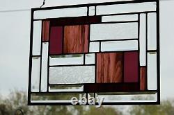 Leaded Beveled Stained Glass Window Panel Wineday -17 1/2 x 13 1/2HMD-US