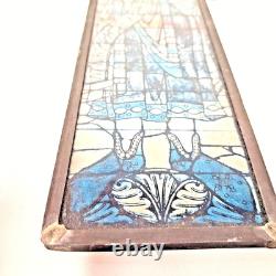 Leaded Stained Glass Panel Prophet Daniel Biblical Figural Window Church Vintage