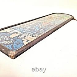 Leaded Stained Glass Panel Prophet Daniel Biblical Figural Window Church Vintage