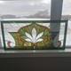 Leaded Stained Glass Transom Window Lotus Flower 36.5 x 16.5 Inches Window Panel