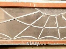 Leaded Stained Glass Transom panel Colorless glass medallions 22x98x1-1/8